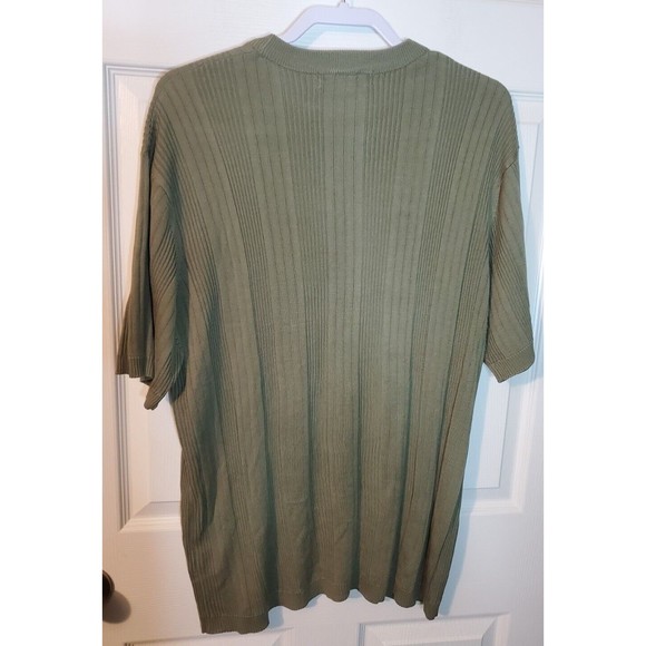 Pronto Uomo Xl T Shirt 75% Silk Green Short Sleeve Crew Neck - Picture 4 of 4